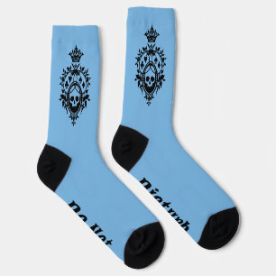 Chaussette Cimier bleu avec le crâne et les chaussettes de ca