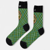 Chaussette Cimier de lion Clan Currie sur Tartan (Gauche)