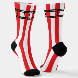 Chaussette Cinéma Amateur de Cinéma Rayures et Planche à Clap