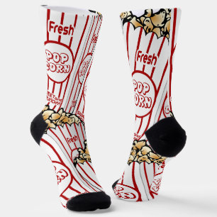 Chaussette Cinéma Vintage Quirky Conteneurs Popcorn