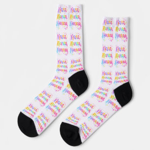 Chaussette Citation drôle colorée rêveuse éclaboussures de pe