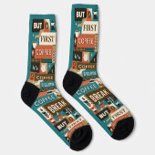 Chaussette Citations de café coloré (Droite)