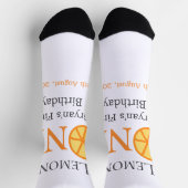 Chaussette Citron un heureux 1er anniversaire orange gris rét (Haut)