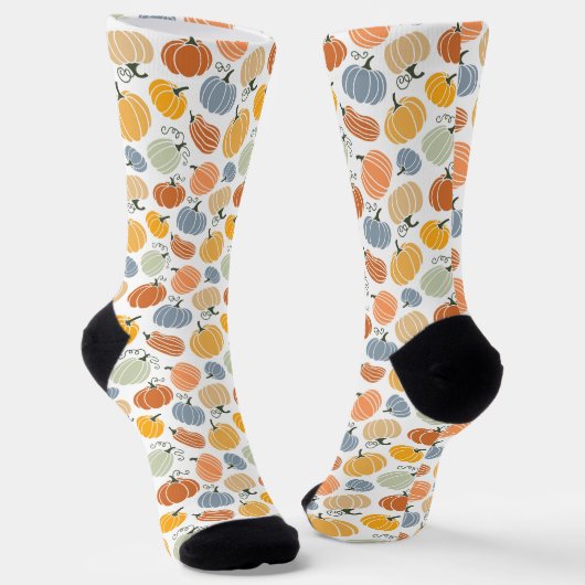 Chaussette Citrouille coloré Motif gourd  (Angulaire)