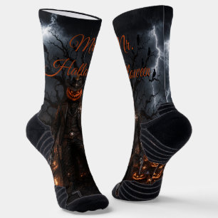 Chaussette Citrouille de sheriff cow-boy éclairante Halloween