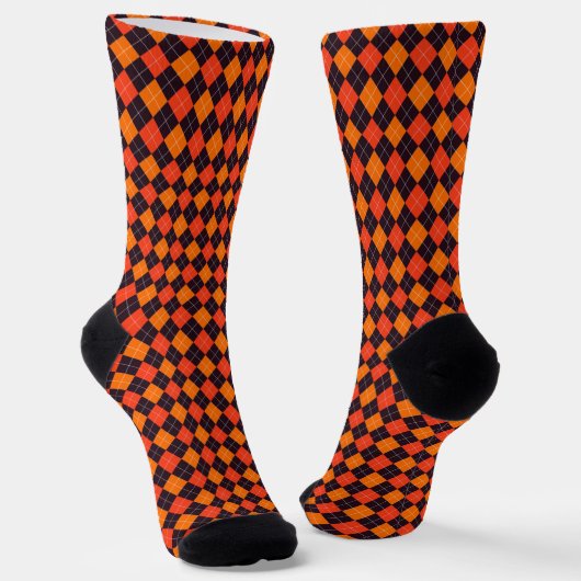Chaussette Citrouille Orange Tangerine Jacquard noir Mode de  (Angulaire)