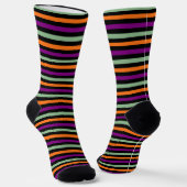 Chaussette Citrouille, violet, vert et noir Horiz. Rayures (Angulaire)