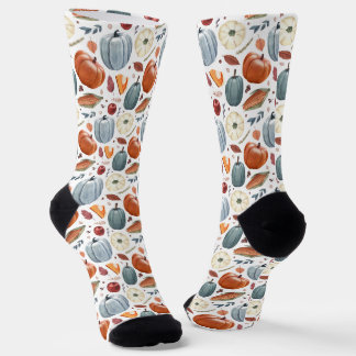 Chaussette Citrouilles d'automne et feuilles d'automne Motif