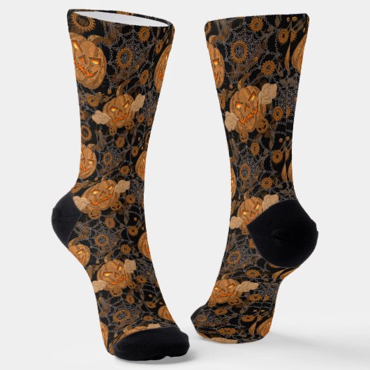Chaussette Citrouilles d'Halloween Steampunk (Angulaire)