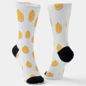 Chaussette Citrouilles sur gris (Angulaire)
