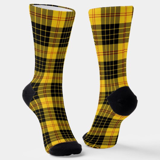Chaussette Citrus Jaune Et Noir Plaid (Angulaire)