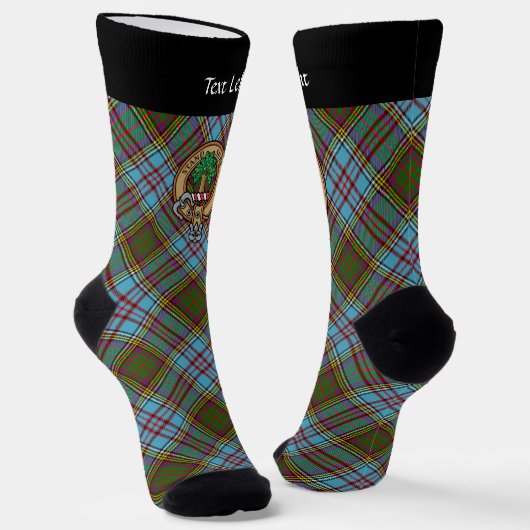 Chaussette Clan Anderson Crest sur les chaussettes de Tartan (Angulaire)