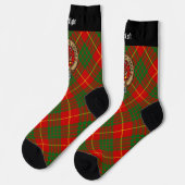 Chaussette Clan Cameron Crest sur Tartan (Gauche)