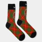 Chaussette Clan Cameron Crest sur Tartan (Droite)