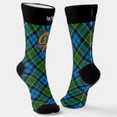 Chaussette Clan Colquhoun Crest sur Tartan (Angulaire)