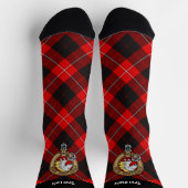 Chaussette Clan Cunningham Crest sur Tartan (Haut)