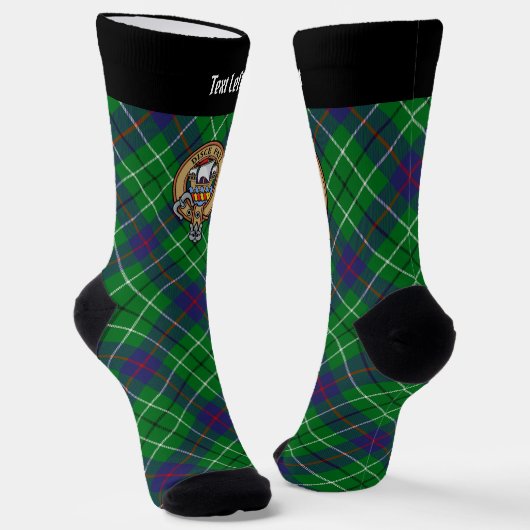 Chaussette Clan Duncan Crest over Tartan (Angulaire)