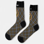 Chaussette Clan Gordon Crest sur Tartan de chasse Patinée (Gauche)