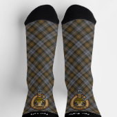 Chaussette Clan Gordon Crest sur Tartan de chasse Patinée (Haut)