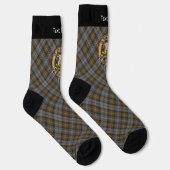 Chaussette Clan Gordon Crest sur Tartan de chasse Patinée (Droite)