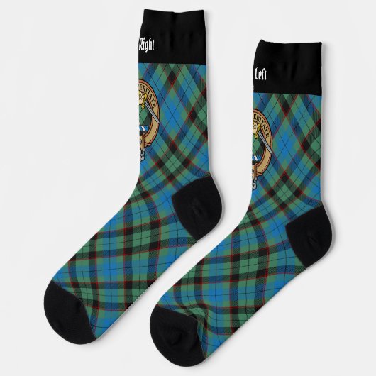 Chaussette Clan Guthrie Crest sur Tartan (Gauche)