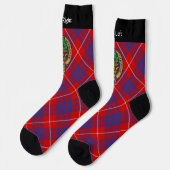 Chaussette Clan Hamilton Crest sur Red Tartan Socks (Gauche)
