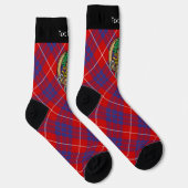 Chaussette Clan Hamilton Crest sur Red Tartan Socks (Droite)
