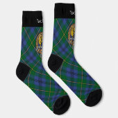 Chaussette Clan Johnston Crest sur les Chaussettes Tartan (Droite)