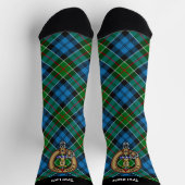 Chaussette Clan Kirkpatrick Crest sur Tartan (Haut)