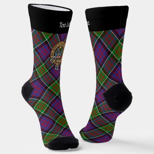 Chaussette Clan MacDonald de Clanranald Crest sur Tartan (Angulaire)