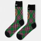 Chaussette Clan MacFarlane Crest sur Tartan de chasse moderne (Gauche)