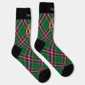 Chaussette Clan MacFarlane Crest sur Tartan de chasse moderne (Droite)