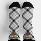 Chaussette Clan MacFarlane Crest sur tarte noir et blanc (Haut)