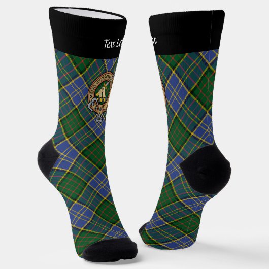 Chaussette Clan MacMillan Crest sur la chasse Tartan (Angulaire)