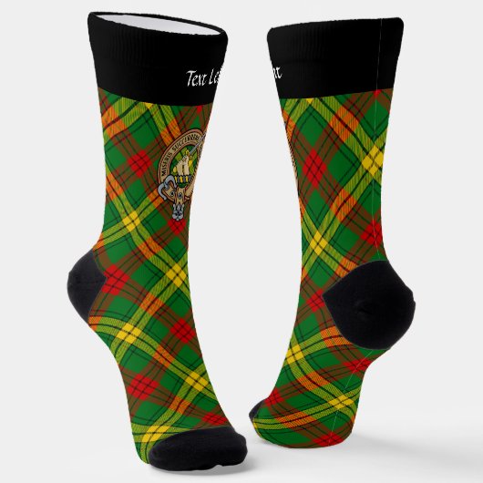 Chaussette Clan MacMillan Crest sur Tartan (Angulaire)