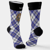 Clan MacPherson Crest sur la robe bleue Tartan Cha