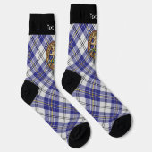 Chaussette Clan MacPherson Crest sur la robe bleue Tartan Cha (Droite)