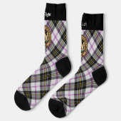 Chaussette Clan MacPherson Crest sur la robe Tartan Chaussett (Gauche)