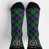 Chaussette Clan Malcolm Crest over Tartan (Haut)