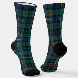 Chaussette Clan Plaid Robertson Green Purple Check Tartan