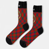 Chaussette Clan Robertson Crest sur Tartan (Gauche)