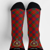 Chaussette Clan Robertson Crest sur Tartan (Haut)