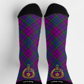 Chaussette Clan Wardlaw Crest sur Tartan (Haut)