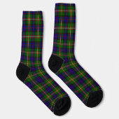 Chaussette Clanranald tartan bleu vert plaid (Droite)