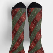 Chaussette Classic Green and Red Argyle Athletic Performance (Haut)