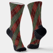 Chaussette Classic Green and Red Argyle Athletic Performance (Angulaire)