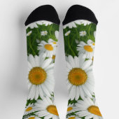 Chaussette Classic marguerite motif blanc champs fleuris verd (Haut)