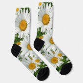 Chaussette Classic marguerite motif blanc champs fleuris verd (Droite)