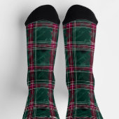 Chaussette Classic Vert et Rouge Noël Plaid Custom (Haut)