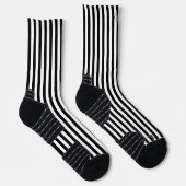 Chaussette Classic White and Black Stripe Decorative (Droite)
